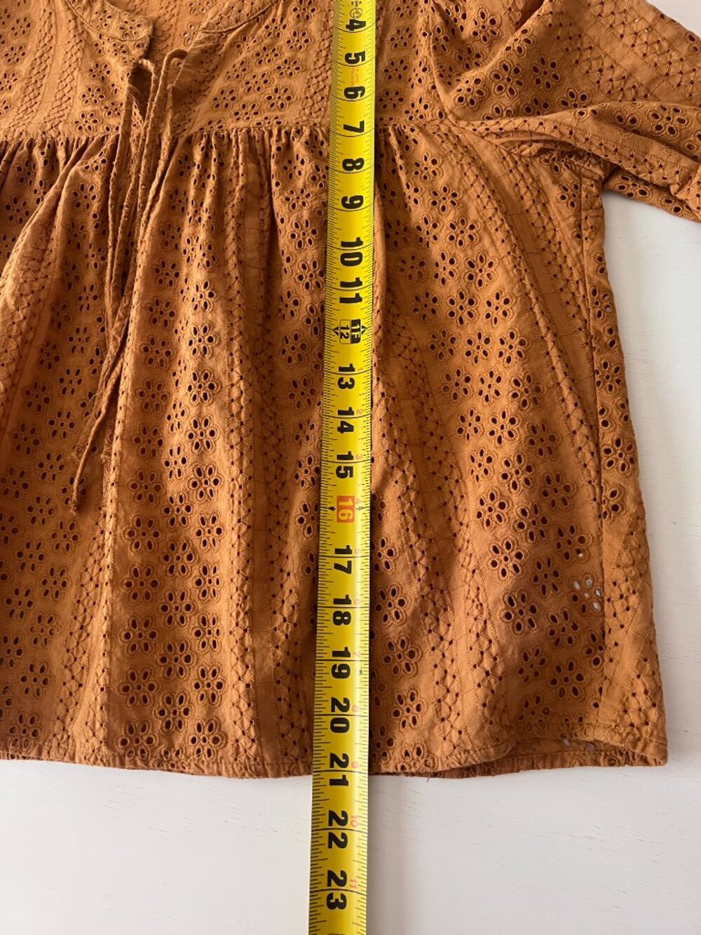 Madewell Eyelet Double-Tie Peasant Top - Size Lg - Picture 7 of 7